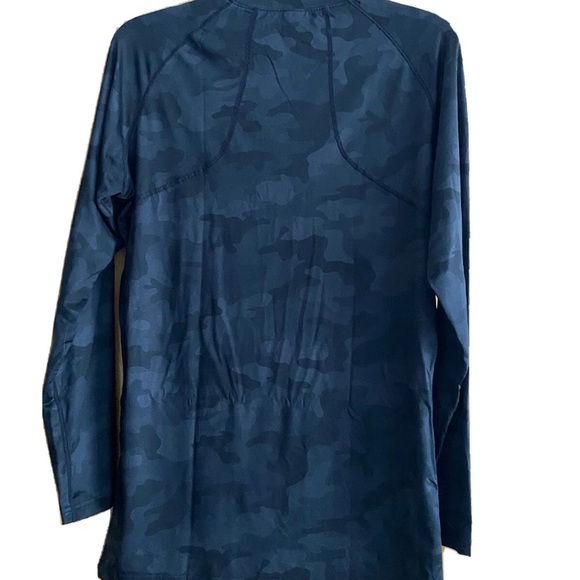 Camo Long-Sleeve Athletic Stretch Dark Gray/Black Mens S or M Pullover - Picture 2 of 4